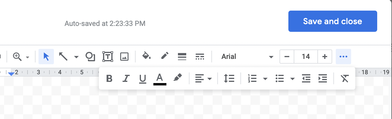 Google Docs formatting options