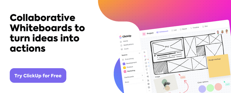 CTA del blog delle lavagne online di ClickUp