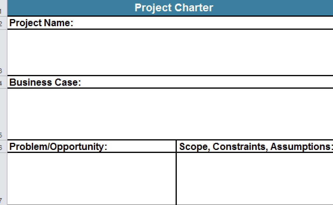 QI Macros project charter template