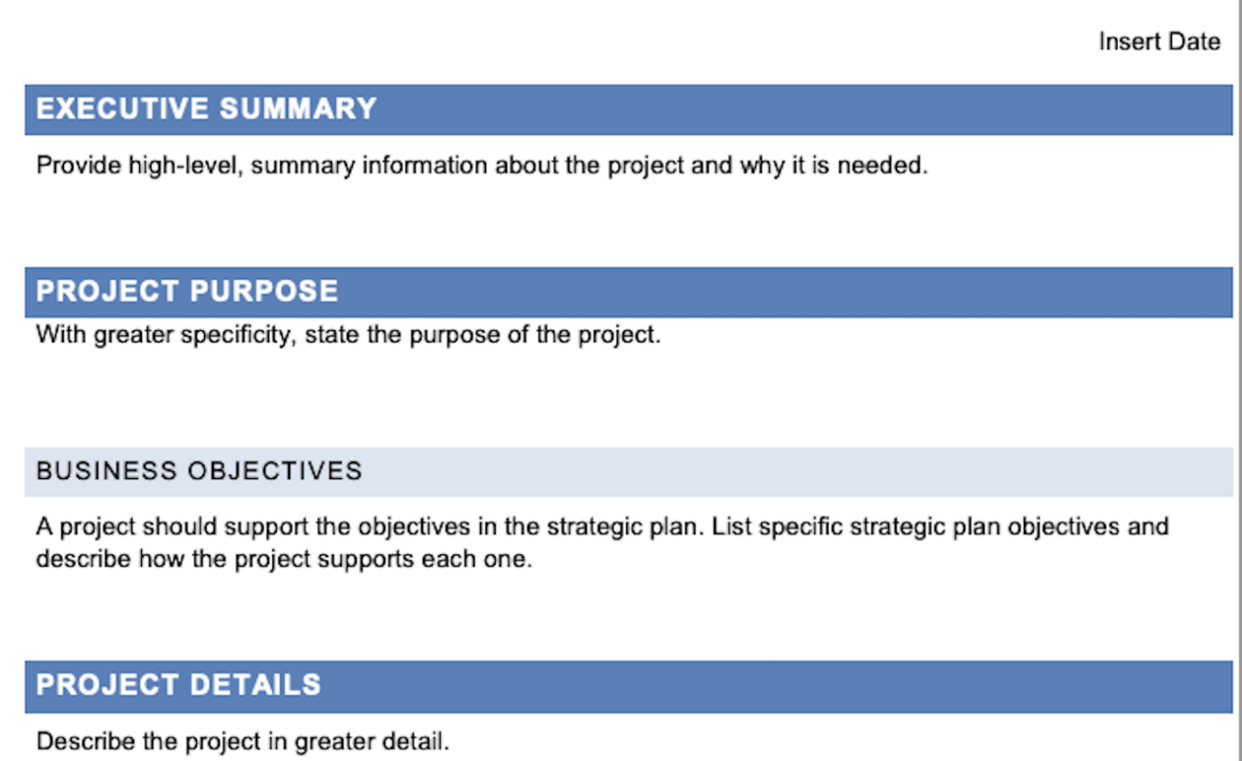 project charter assignment