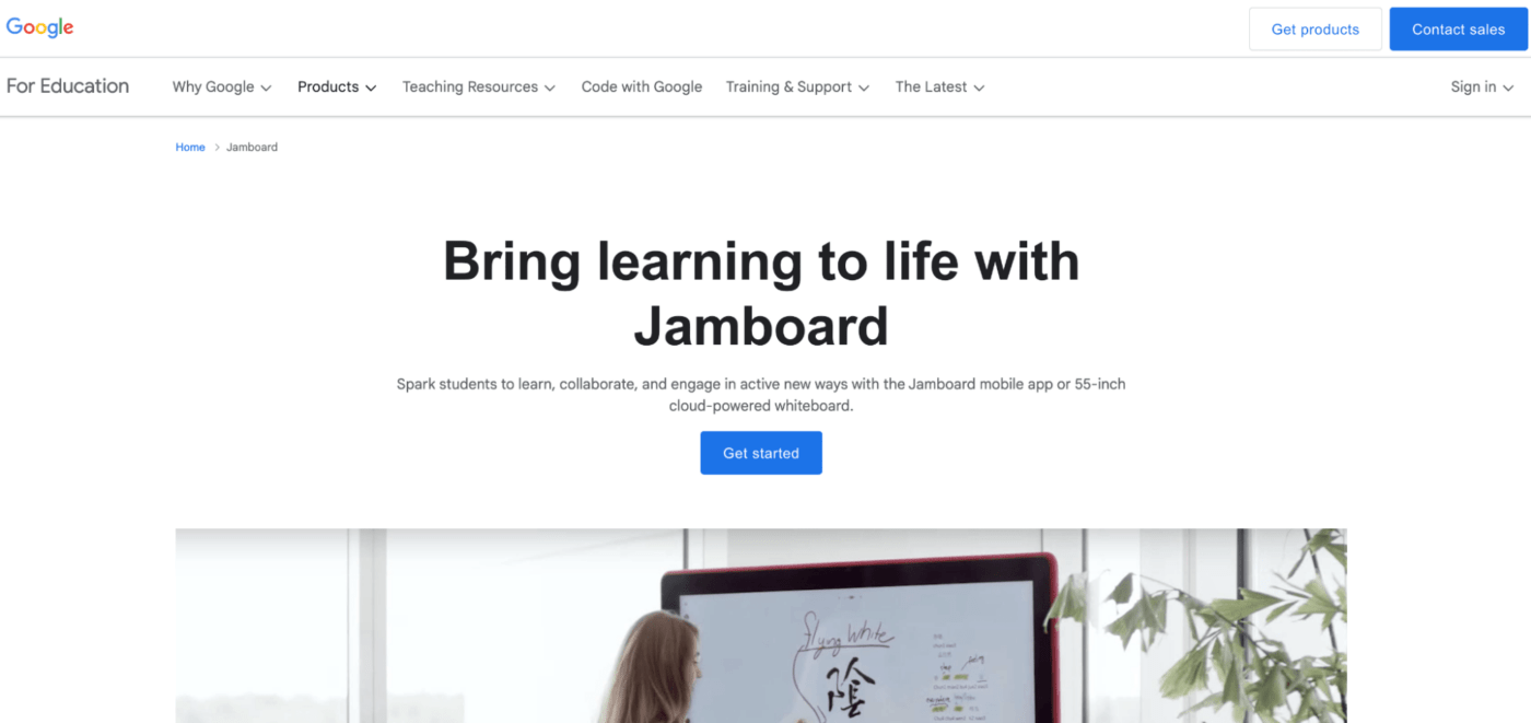 Google Jamboard Home Page