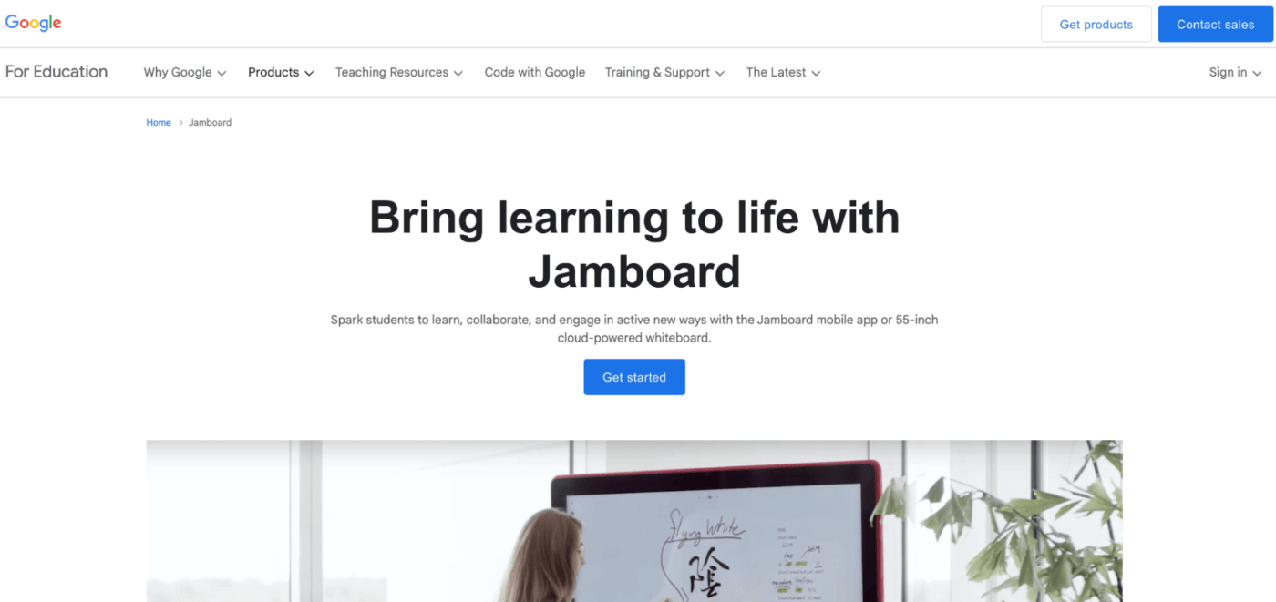 Google Jamboard startpagina