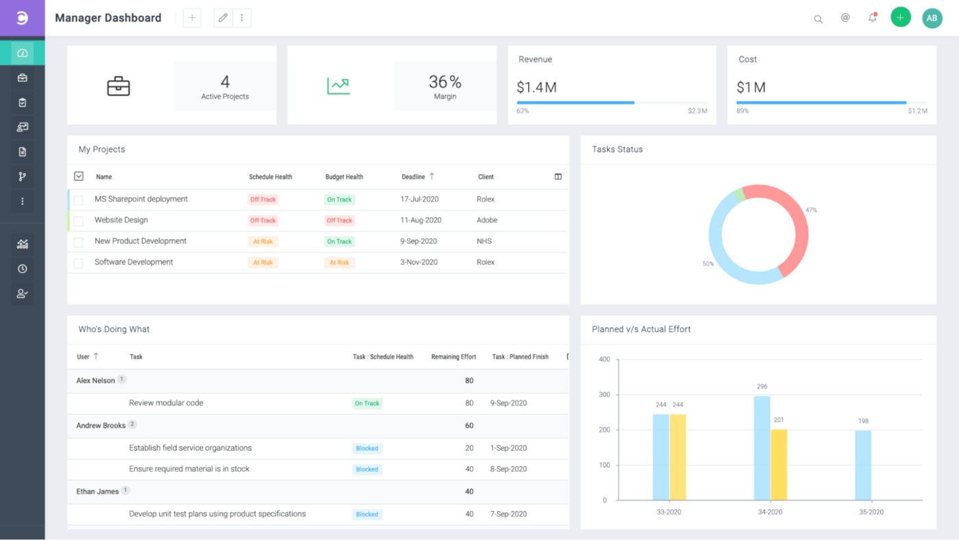 celoxis dashboard example