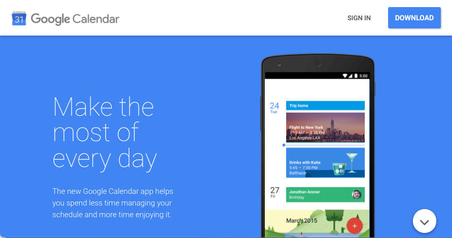 google Calendar app