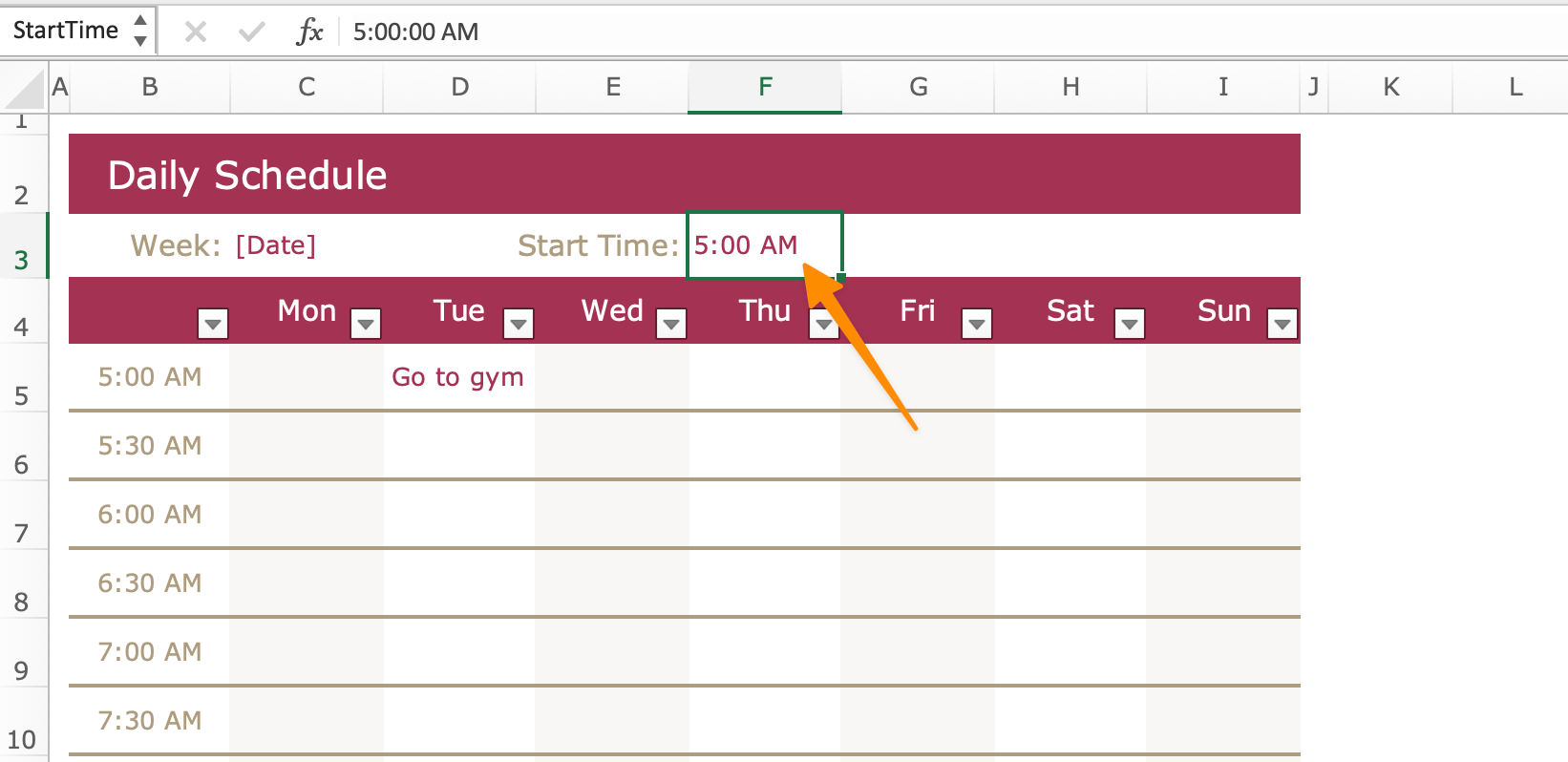 how-to-make-a-daily-schedule-in-excel-6-practical-examples