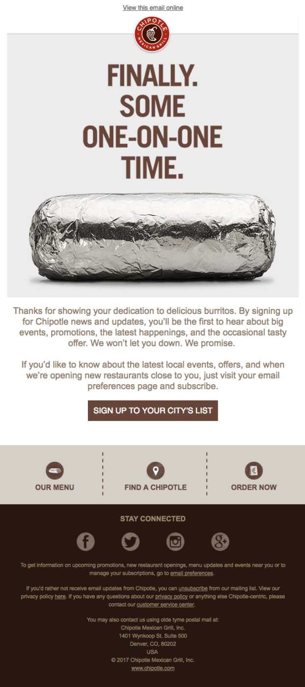 Chipotle email