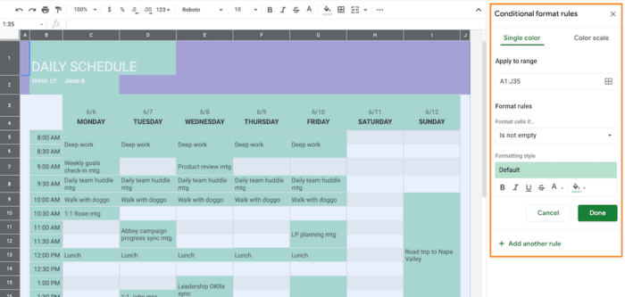 How To Make A Schedule On Google Sheets (With Templates) | ClickUp