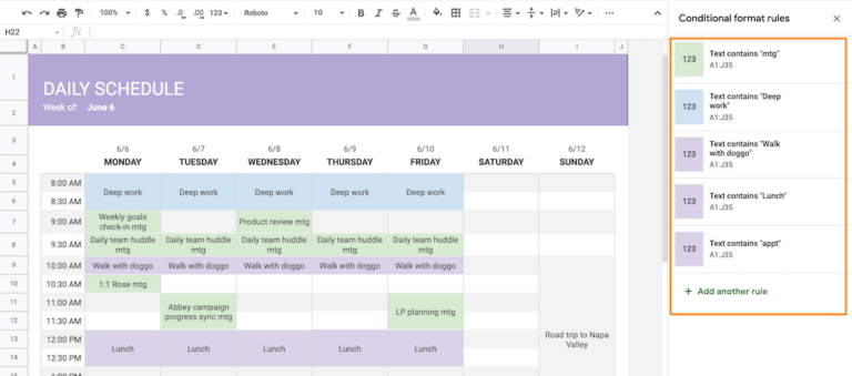 How To Make A Schedule On Google Sheets (With Templates) | ClickUp