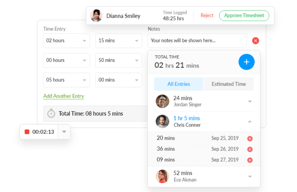 ntask time tracking feature