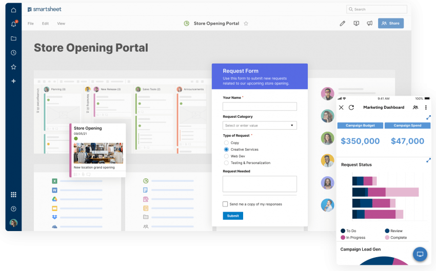 przykład produktu smartsheet