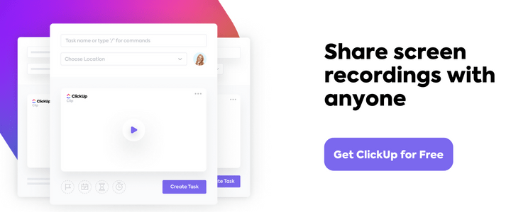 ClickUp Clip Screen Recording Blog CTA
