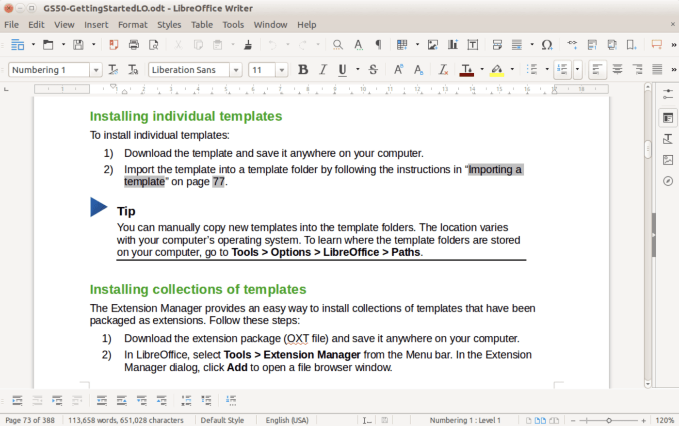 LibreOffice screenshot