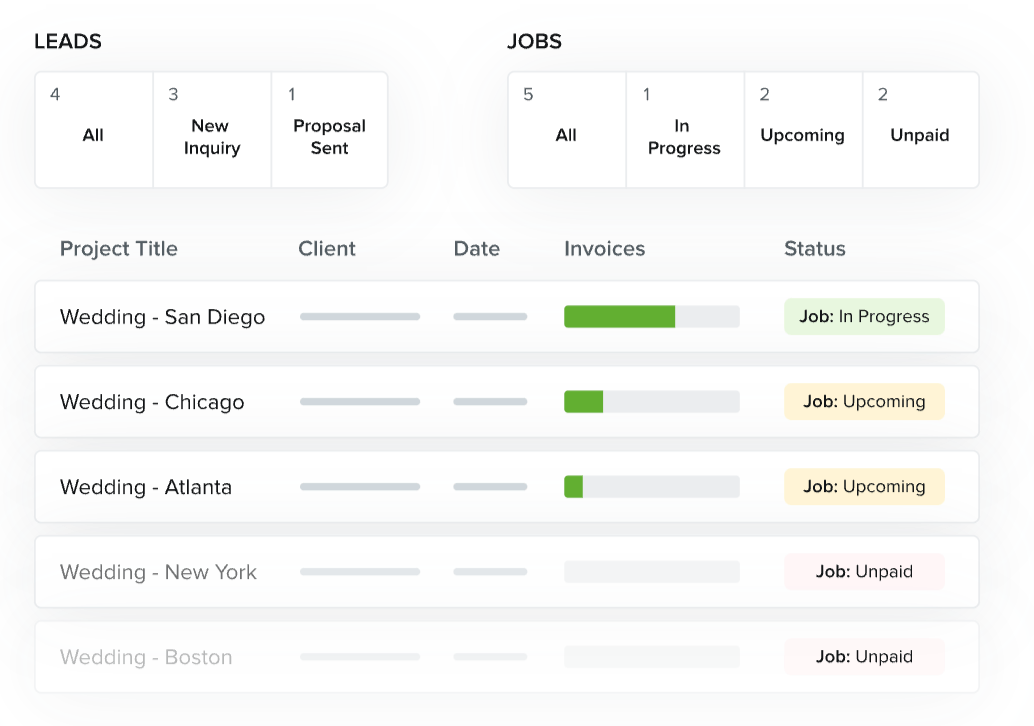 Plutio alternatives: Dubsado’s project dashboard