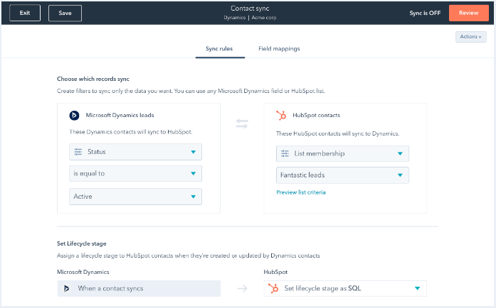 intégration de HubSpot avec Front