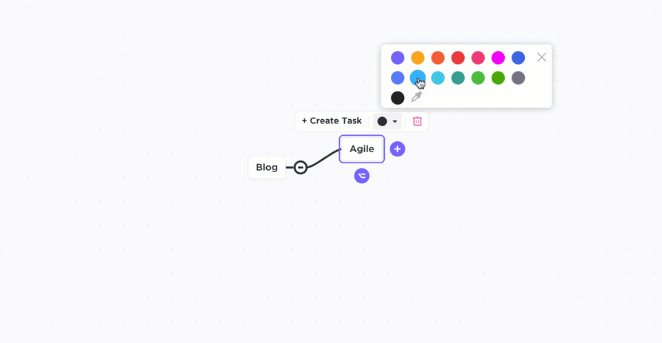 ClickUp Mind Maps in Blank Mode