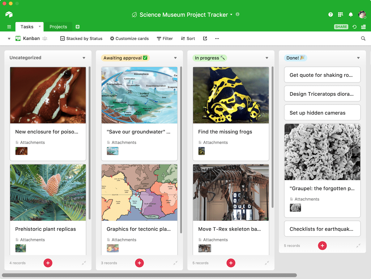 Airtable Kanban Board View Example