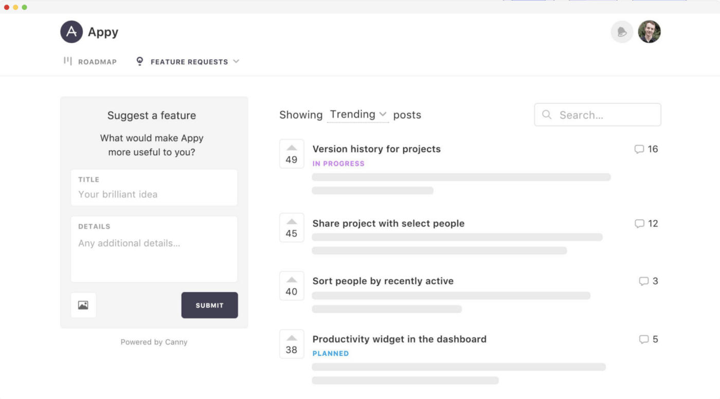 Capture las opiniones de los clientes en Canny