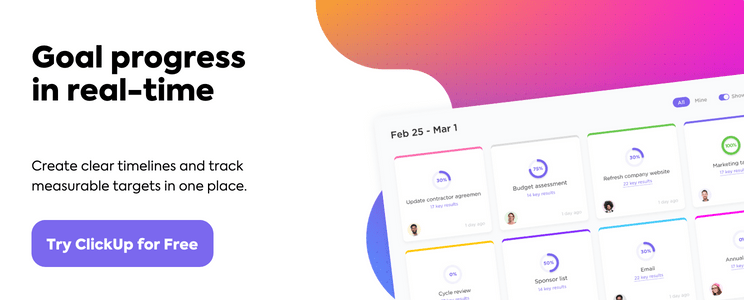 ClickUp Goals Feature Blog CTA