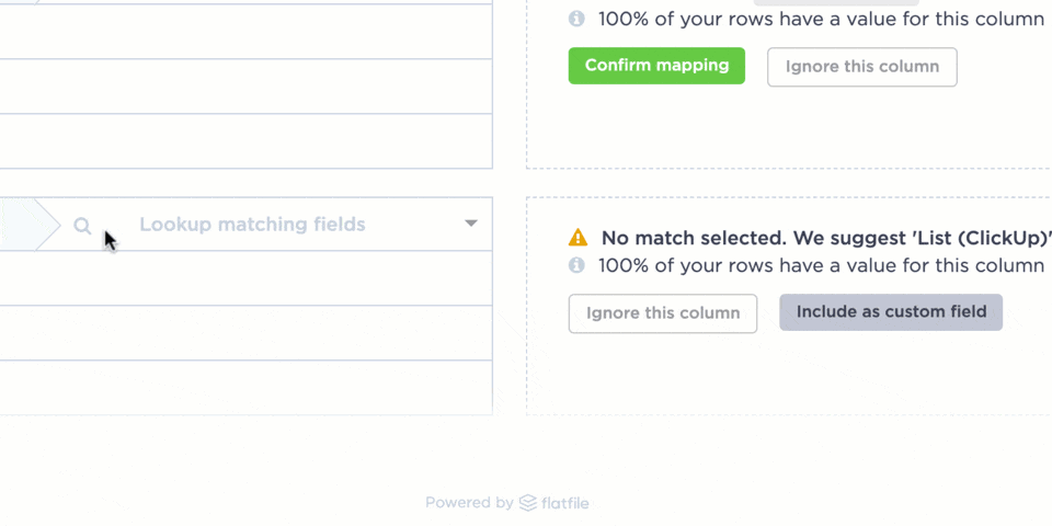 Asignación de los datos a un campo personalizado en ClickUp