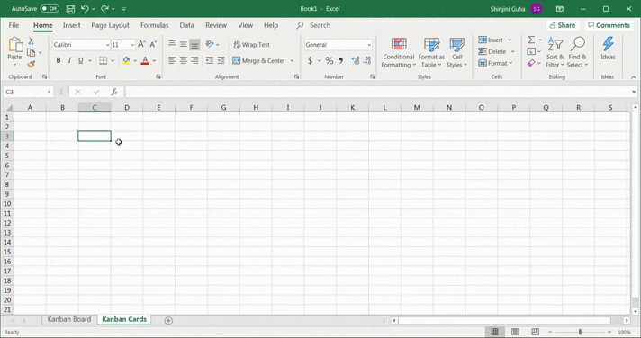 merging across in excel