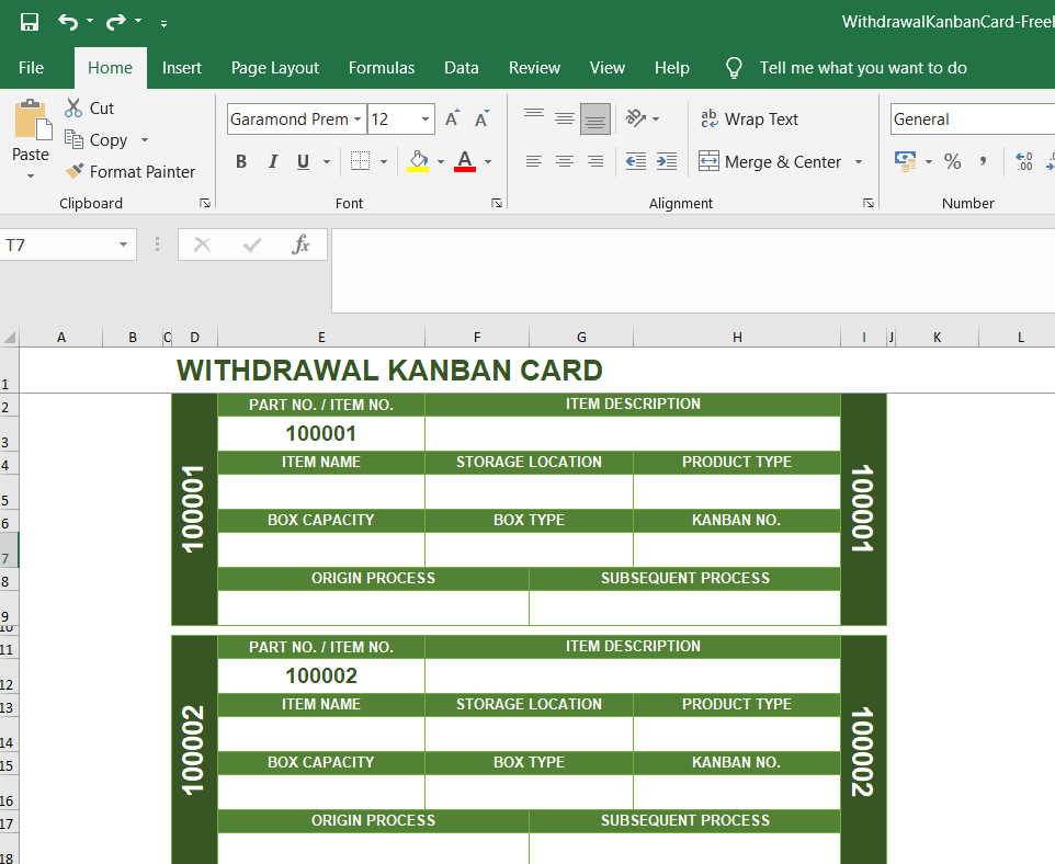 quadro kanban de retirada