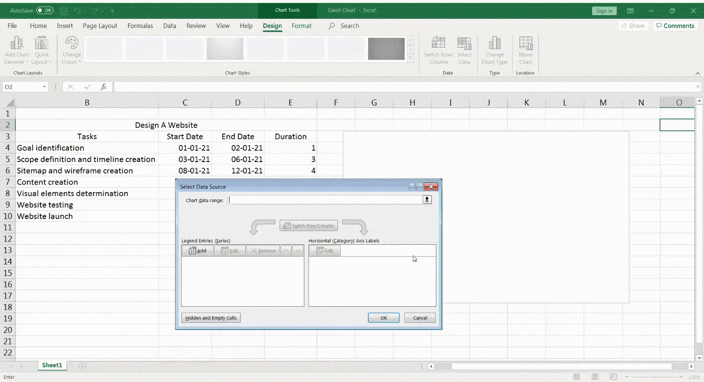 bearbeiten von Reihen in Excel