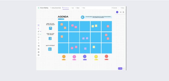 Scrum-vergaderagenda door ClickUp