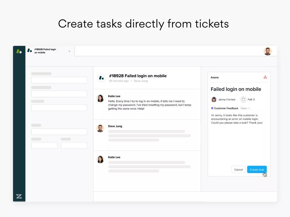 Esempio di integrazione Zendesk di Asana