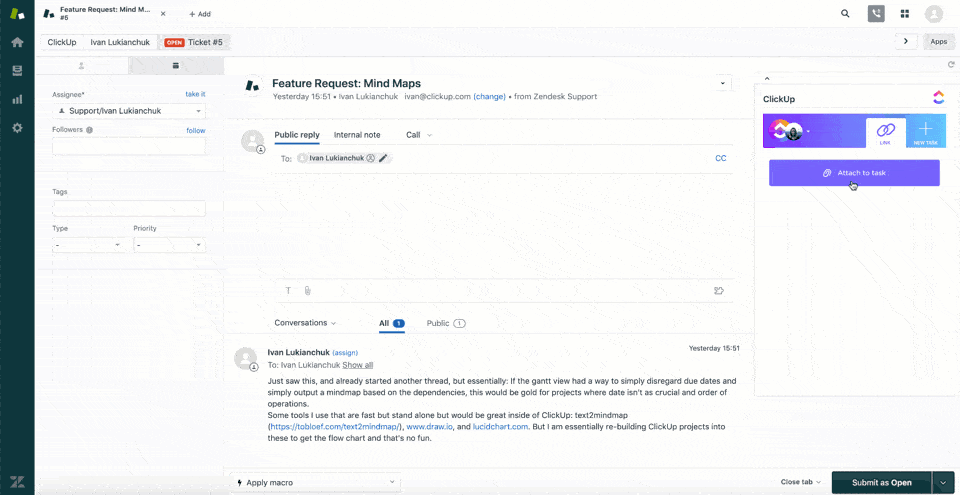ClickUp Zendesk Integration to Link Tasks