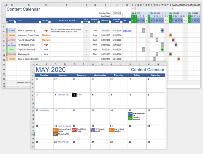 10 Free Content Calendar Templates in Excel, Sheets, & ClickUp
