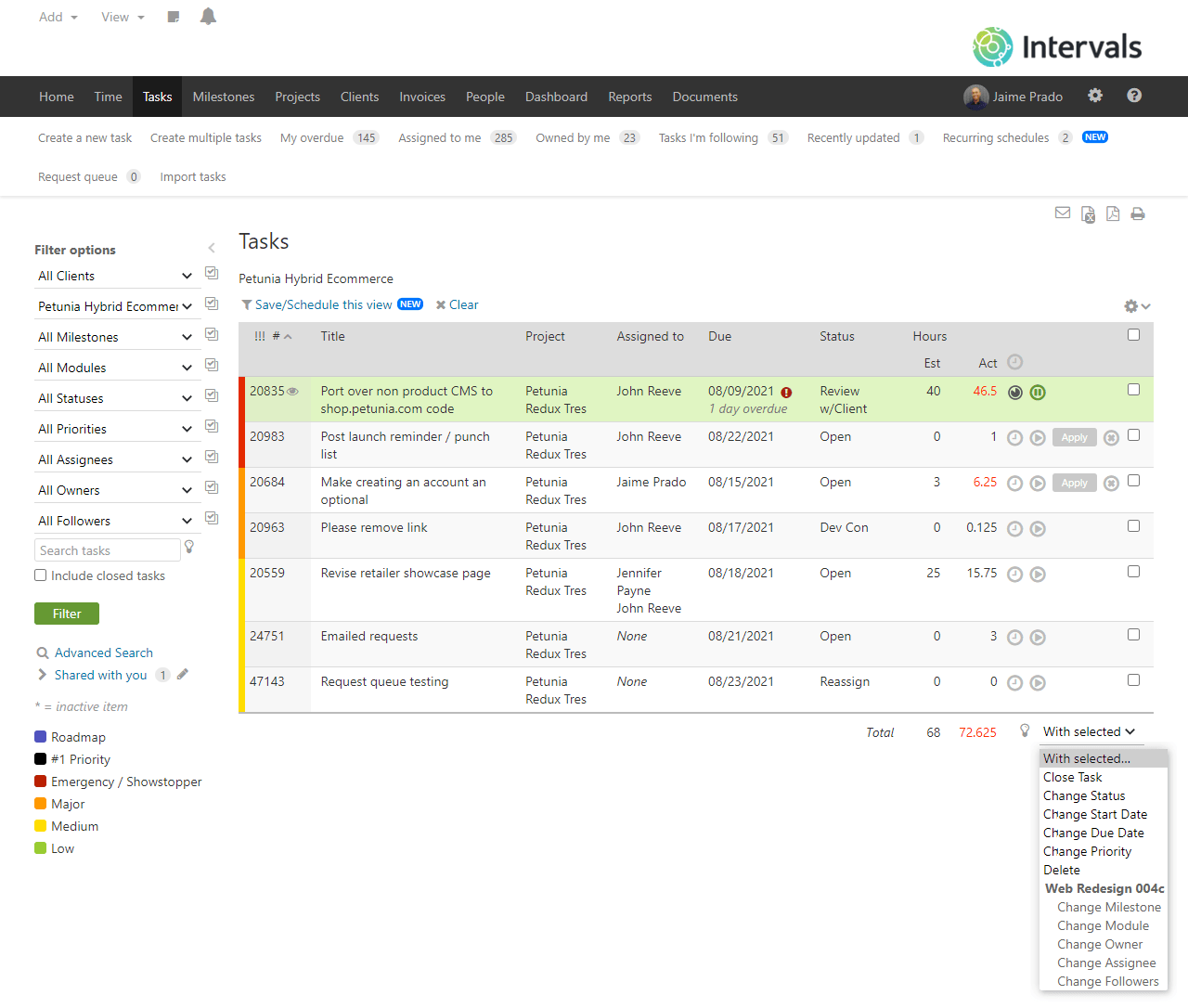 Intervals Task Management Example