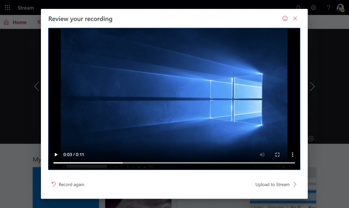 Microsoft 365 Stream bekijk je opname voorbeeld