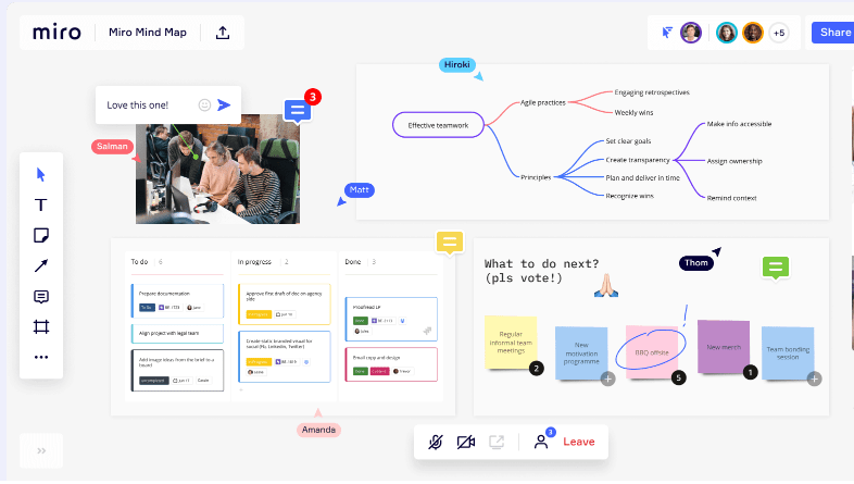 Whimsical vs Miro: Miro mind map example