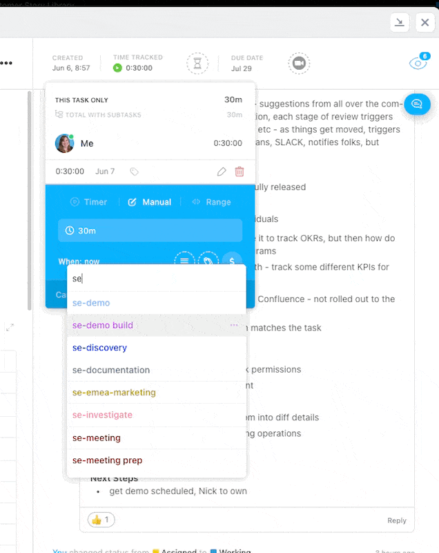 Time Tracking in ClickUp