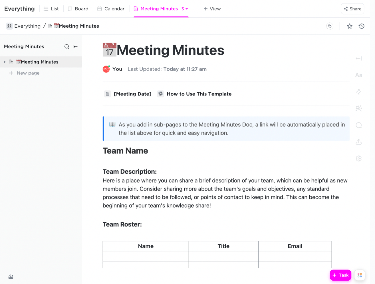 good meeting notes start with a meeting minutes template to  support different note taking methods