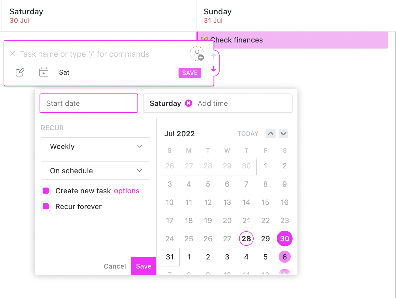 ClickUp Recurring Tasks