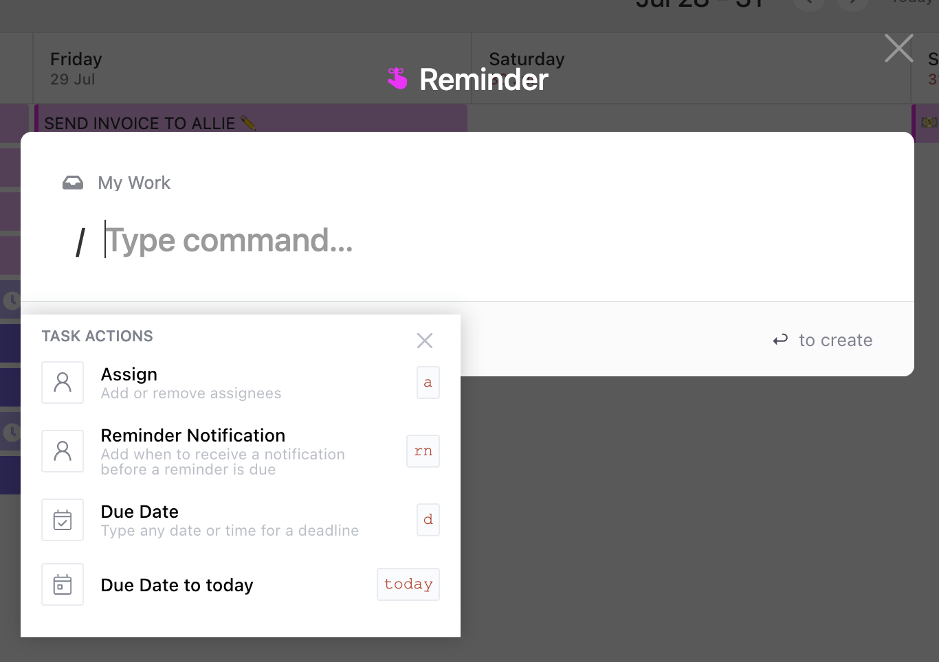 Reminder Apps: Reminders in ClickUp