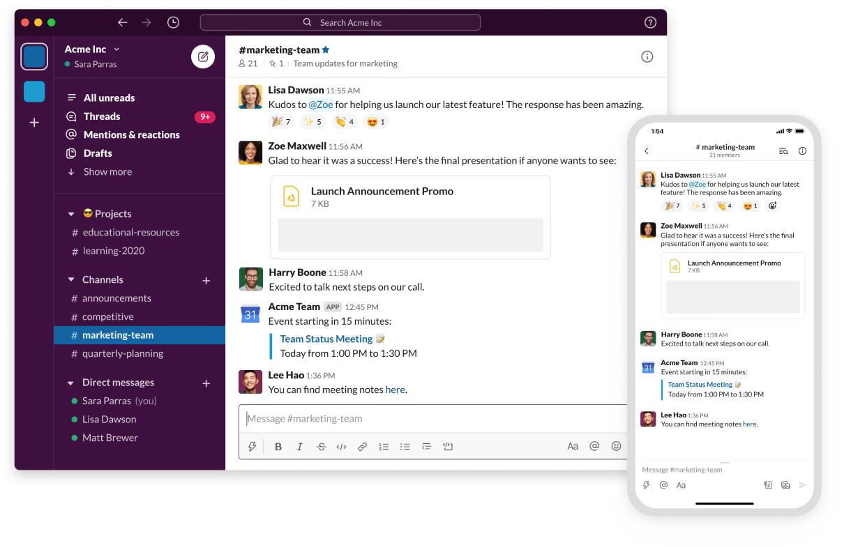 Slack product example