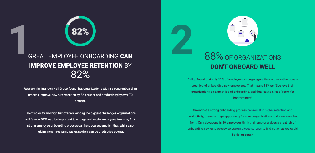 Statistiche sull'onboarding dei dipendenti