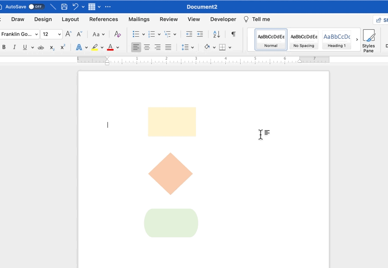 selecteer de stroomdiagrammengroep om ze te wijzigen in de gewenste lay-out