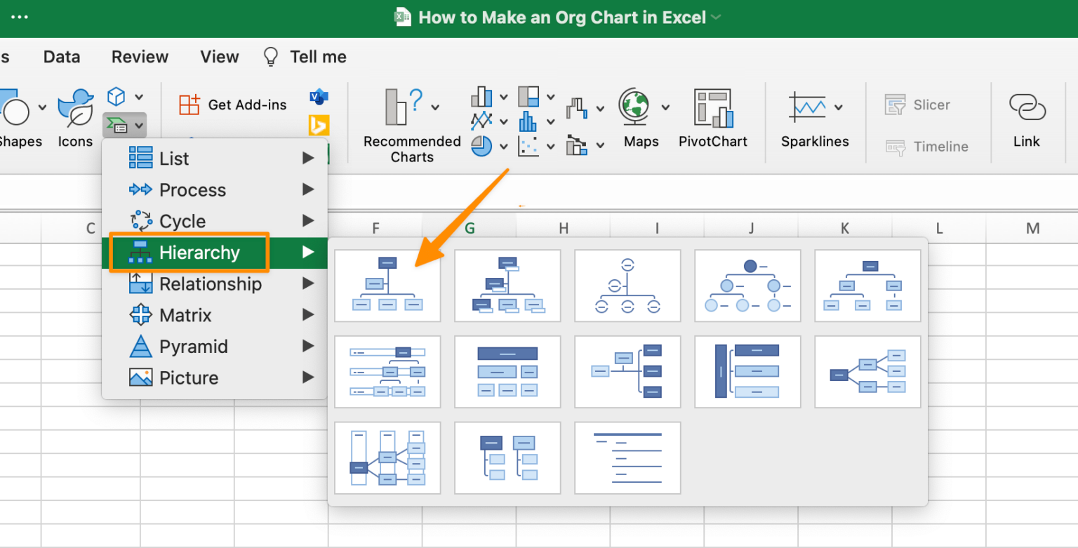 How to Create an Org Chart in Excel StepbyStep with Templates