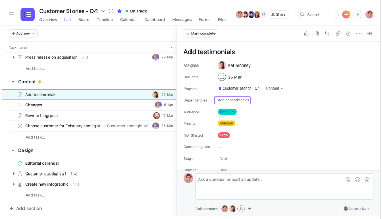 asana project management solution