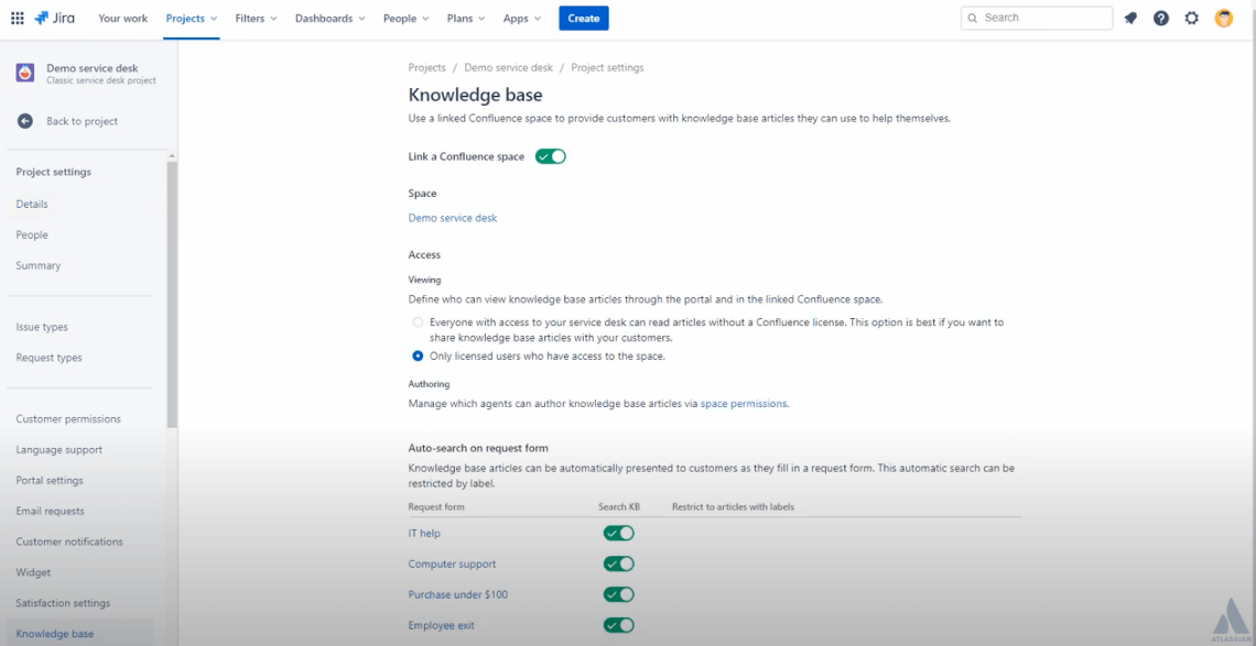 AI tools for knowledge management: Knowledge Base in Confluence