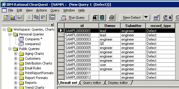 IMB Rational ClearQuest Comparación de campos