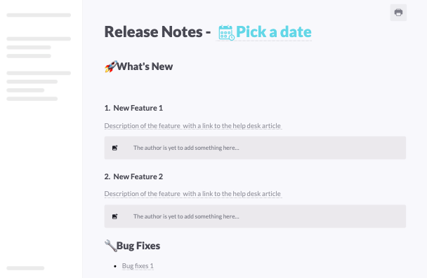 Release Notes Document Example