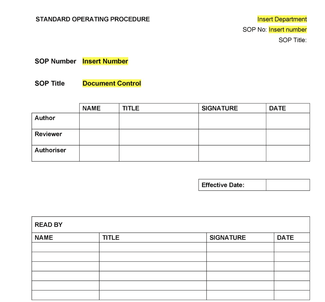Company SOP Template by Microsoft Word