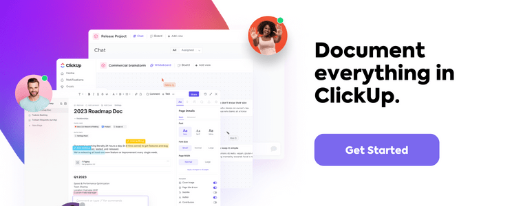 document everything ClickUp CTA