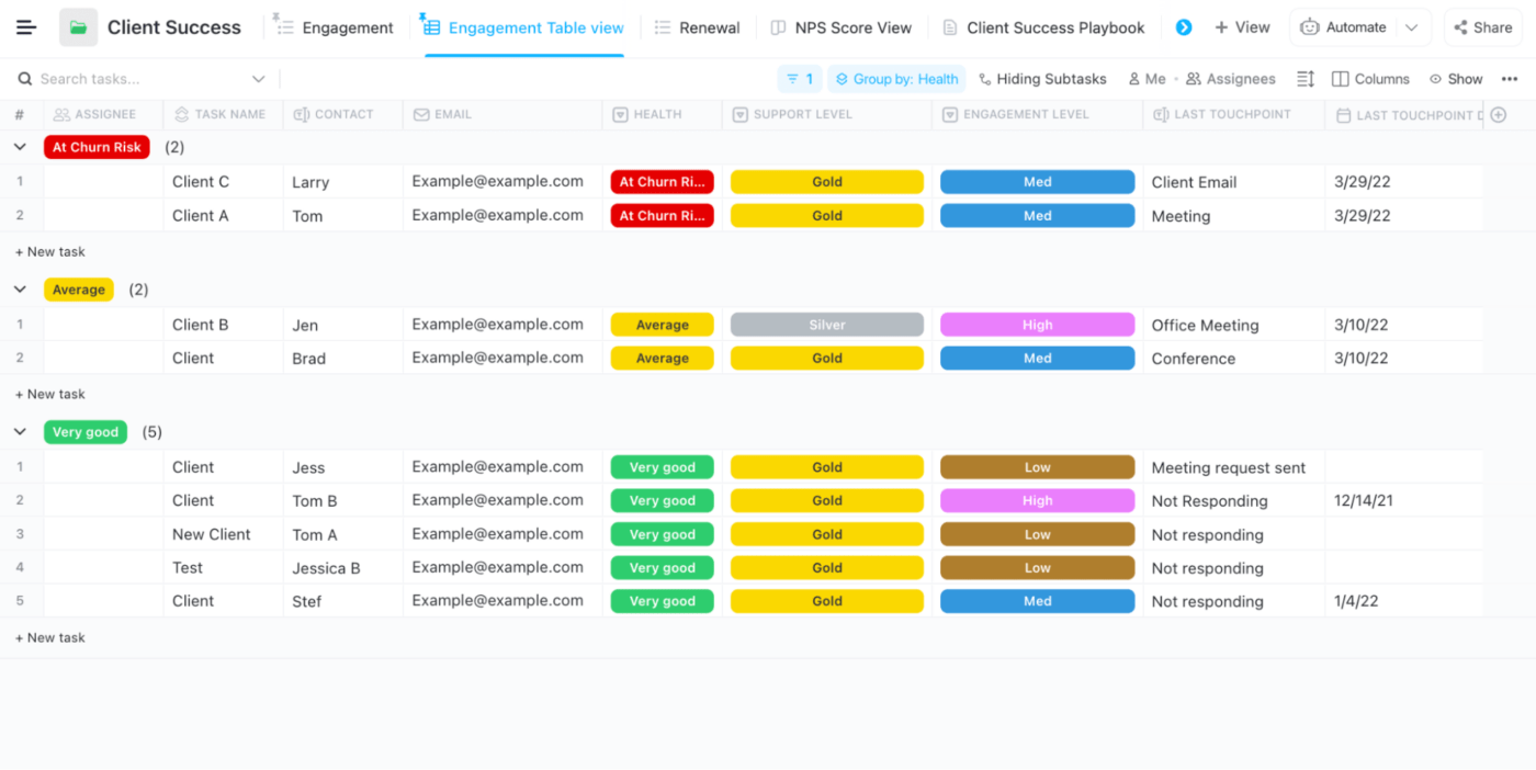 ClickUpのテーブルビューのデータベースツールは、あなたに最適な仕事をするためにデータをフィルタリングすることができます。