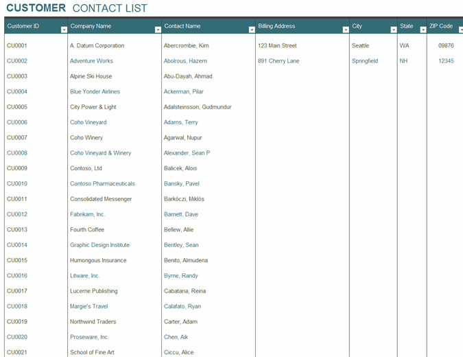 Free Contact Database Template in MS Access Format