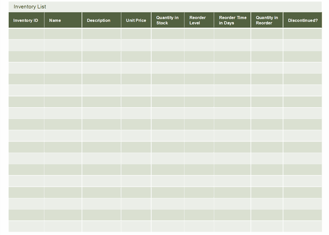 modello excel per tenere traccia dell'inventario